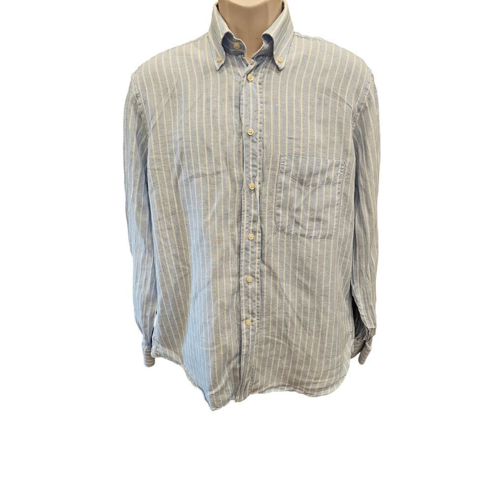 Camicissima Shirt 41 18 Button-Up Blue Slim Fit Striped Long Sleeve Italian